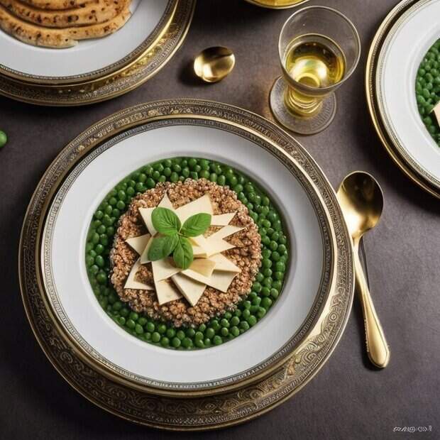 Гороховая каша с адыгейским сыром 1