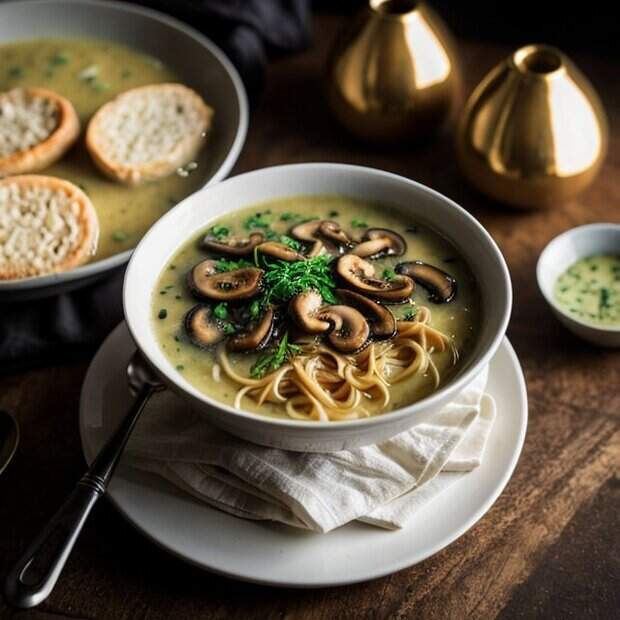 Грибная юшка с домашней лапшой 1