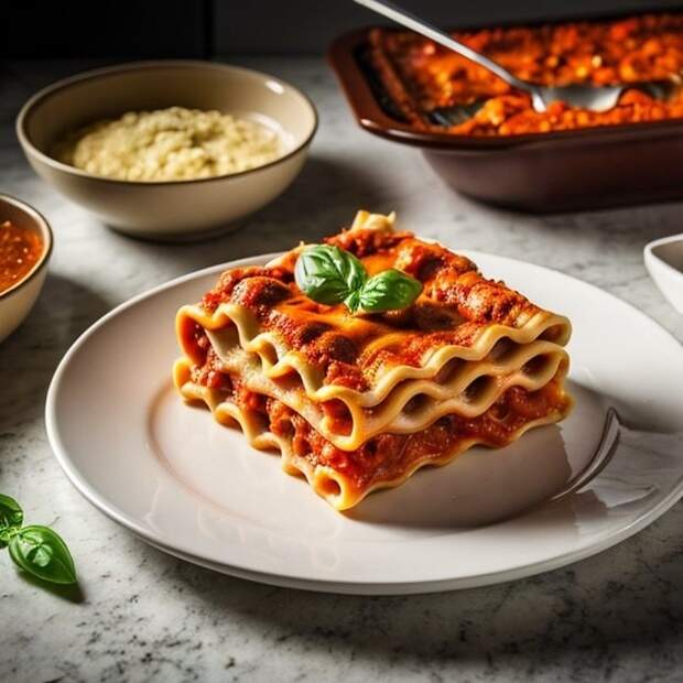 Домашняя лазанья Бандьера итальяна с рагу Бьянко 1