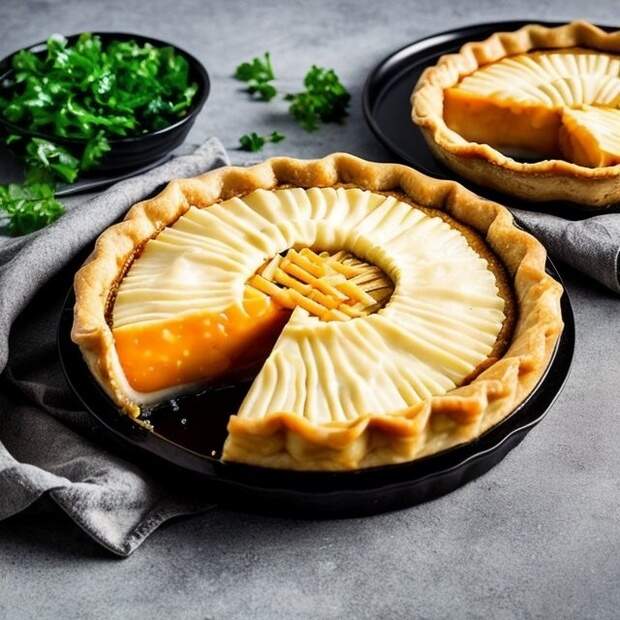 Заливной пирог с капустой и сыром 1