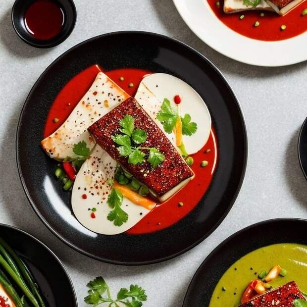 Минтай в азиатском стиле с овощным пюре 1