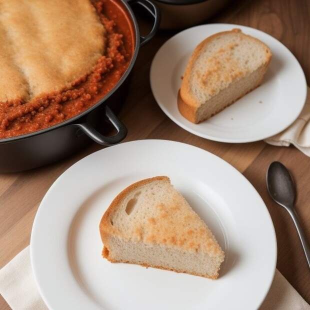 Три корочки хлеба под соусом болоньез для Пиноккио 1